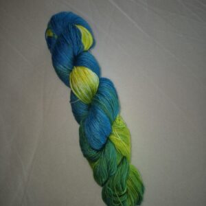 Mohair sokkagarn Blátt og gult